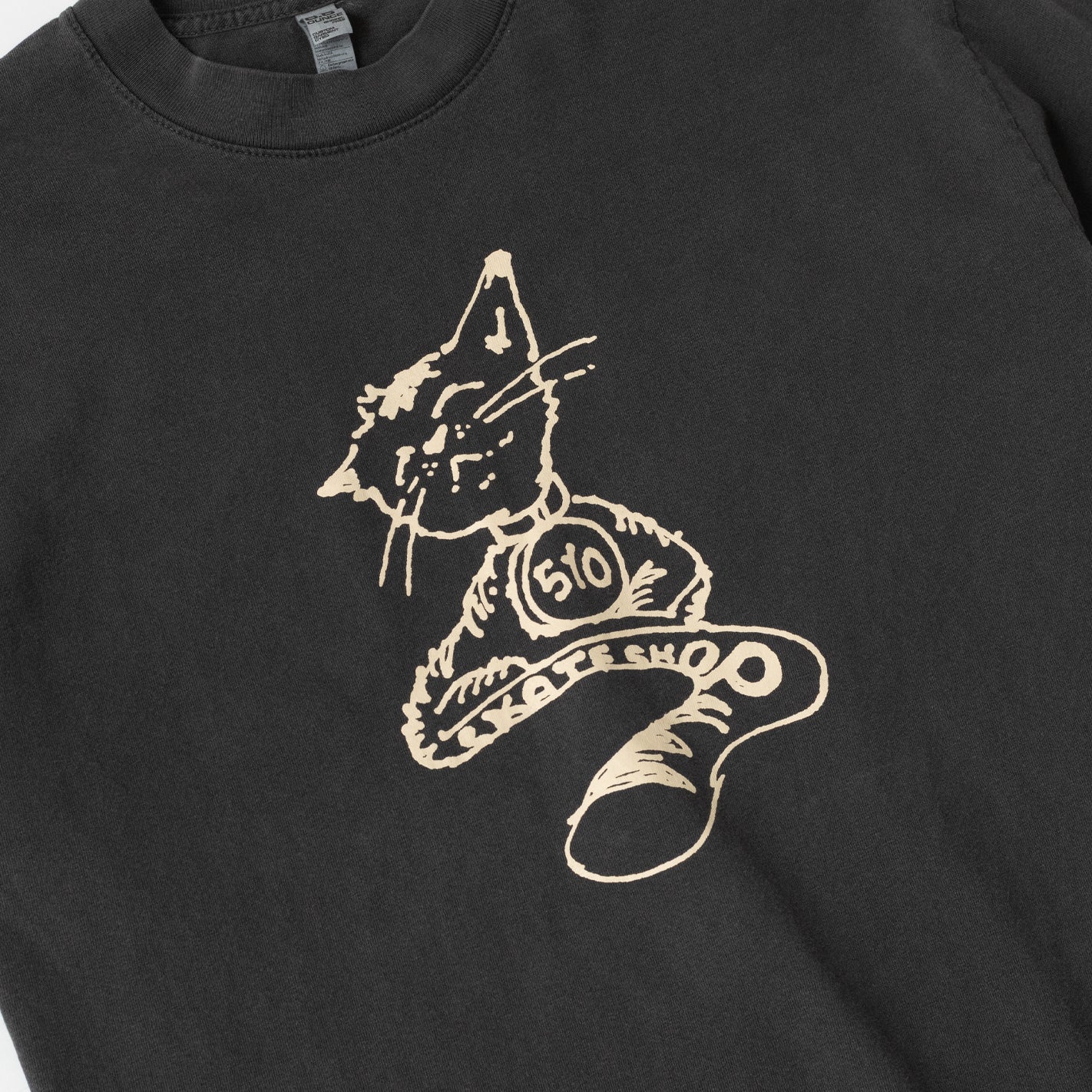 510 Micah Cat Tee (Washed Black) - Image 2