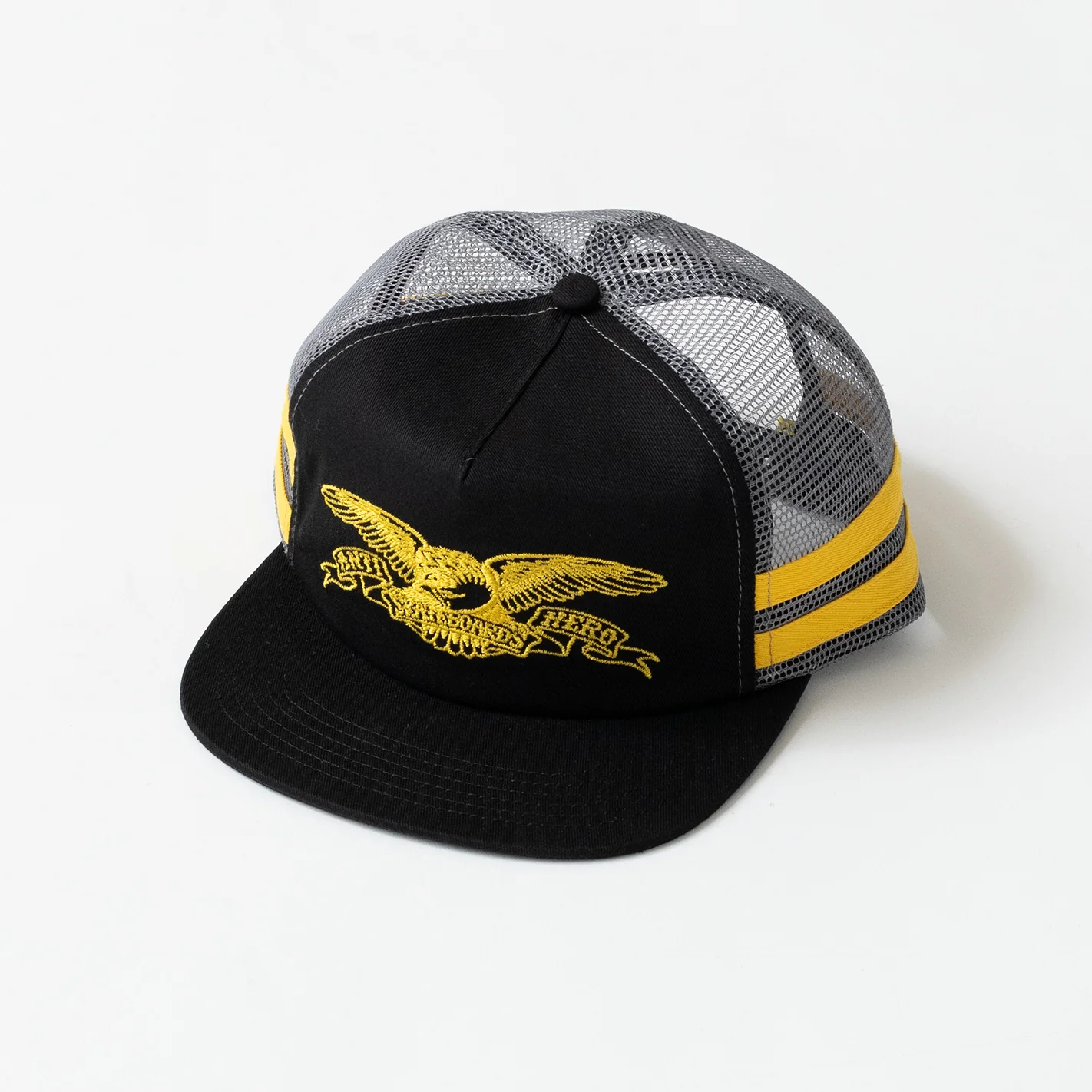 Antihero Basic Eagle Snapback (Black/Charcoal/Yellow)