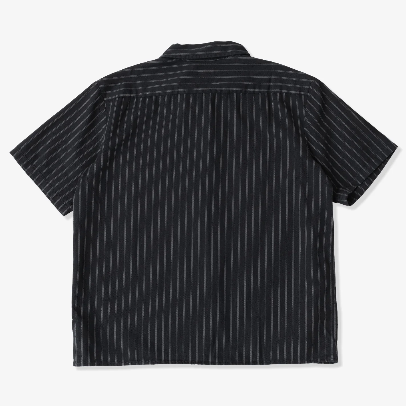 Dickies Worn In Striped Work Shirt (Black) - Image 2