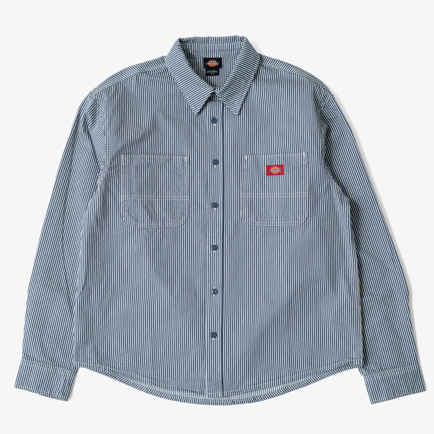 Dickies Long Sleeve Button Up (Hickory Blue Stripe)