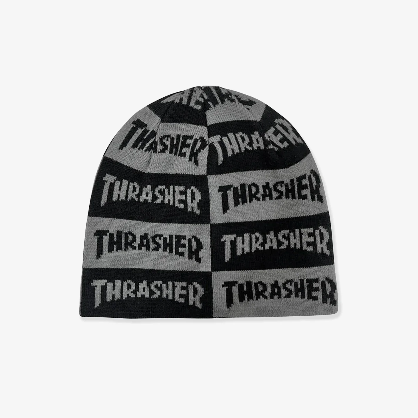 Thrasher Mag Checkered Skully Beanie (Black/Grey)